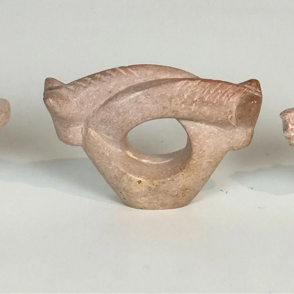 4 Soapstone Jungle Animal Napkin Rings